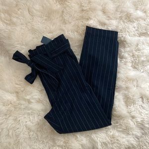 nwt abercrombie tapered menswear pinstripe paperbag pants